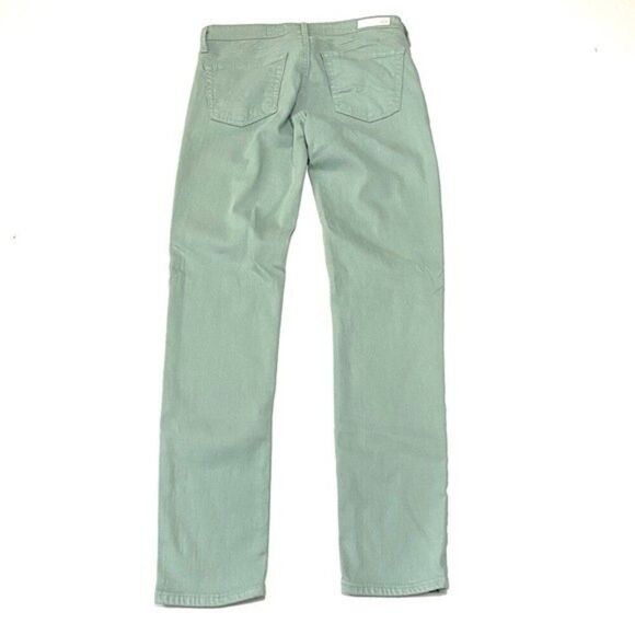 AG Adriano Goldschmied 26 The Ankle Zip Slim Straight Leg light green jean 503B5 - Picture 2 of 15